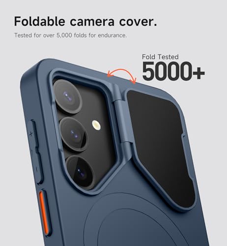Image of SURITCH for Samsung Galaxy S25+ Plus Phone Case, Magnetic Shockproof Protective Cover with Camera Cover & Adjustable Metal Kickstand for Galaxy S25+ Plus(2025)-Dark Blue