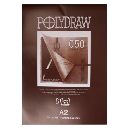 Polydraw Bloc de feuilles A2 papier mat 0,050 mm de qualité supérieure
