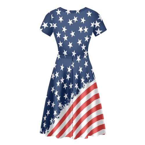 Image of Biyejit Women's Summer Casual Short Sleeve T-Shirt Swing Dress Crew Neck Plus Size S-4XL