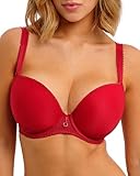 Freya Damen Fascinate Underwire Molded Plunge T-Shirt Bra BH, Cherry, 80H