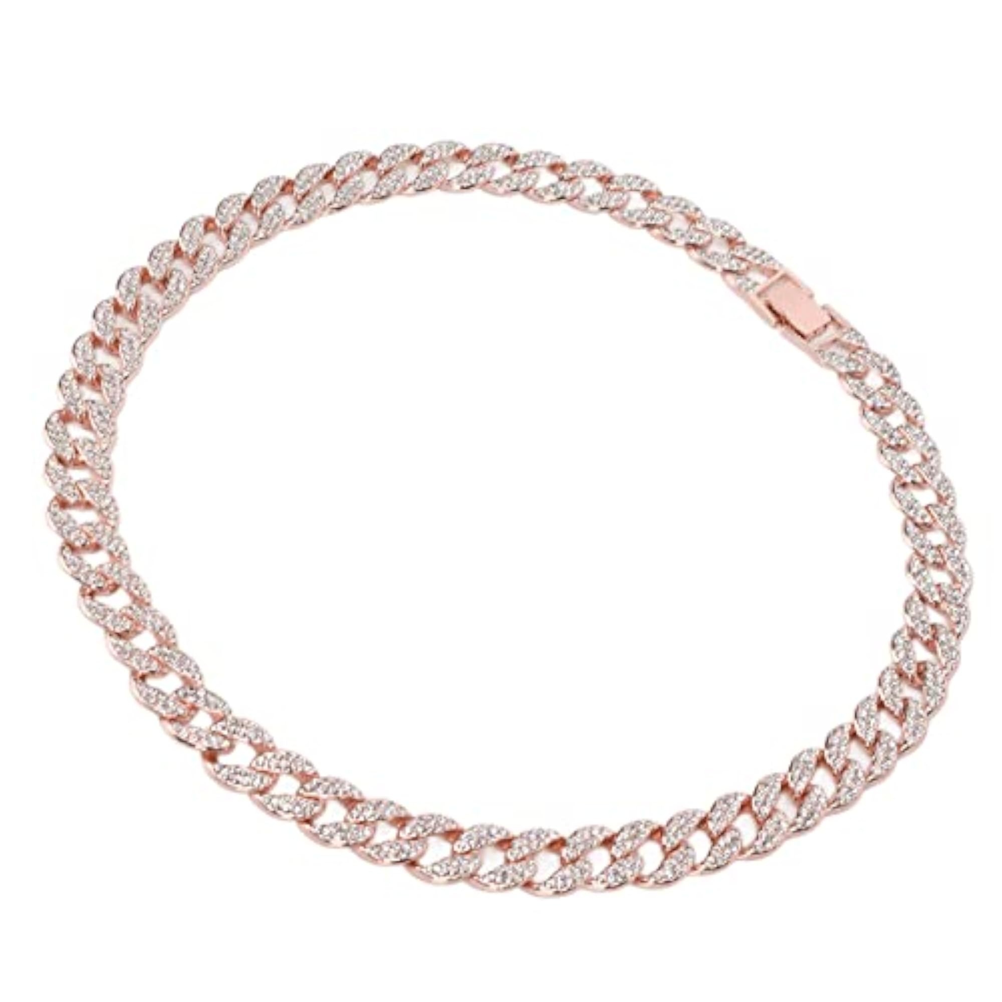 Rose Gold Cuban Chain Choker for Banquet Decoration