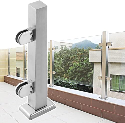 Poste de barandilla de vidrio final metálico de 105 cm para kit de terraza 2