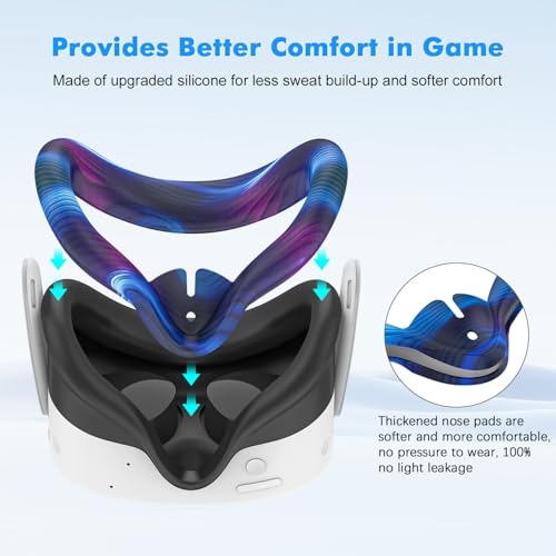 image for Rechale Silicone Cover Set Compatible with Oculus/Meta Quest 3S, VR Ac