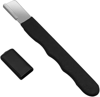 Desikixudy Cuchillo de Metal, Piedra para Afilar Poda, Cizalla de Mano para JardíN, Tijeras, Afilador, Herramienta de Molienda PortáTil, Color Negro