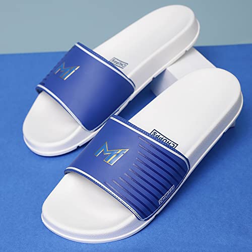 Image of CHUPPS X Mi Official Sliders White & Gold Drift Orthopedic Slippers | Soft Footpharma Footbed | Breathable Ventilation Holes | Lightweight Flip Flops | Anti-Skid Chappals for Everyday For Mens