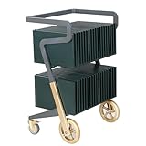 Stilvoller, moderner 2-stöckiger Rollwagen mit Rädern – Weinwagen aus Metall für Küche und Esszimmer, perfekter Servierwagen in Braun für Heimunterhaltung und Aufbewahrungslösungen