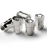 TAGMORE M12x1.5 Acorn Cone Seat Wheel Lock Set, Chrome Lug Nuts, 4 PCS Locks and 1...