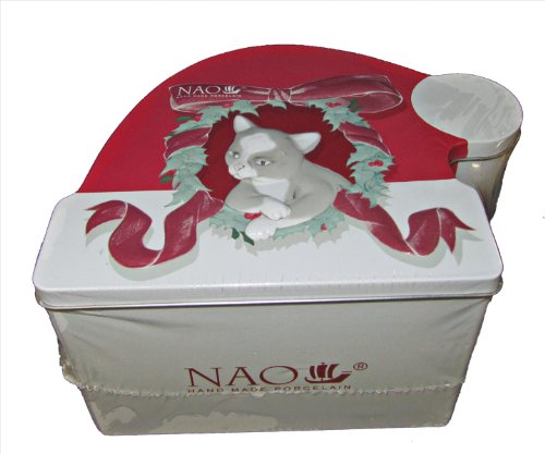Amazon.com: Lladro Nao #7428, Kitty's Christmas Cat Figurine with