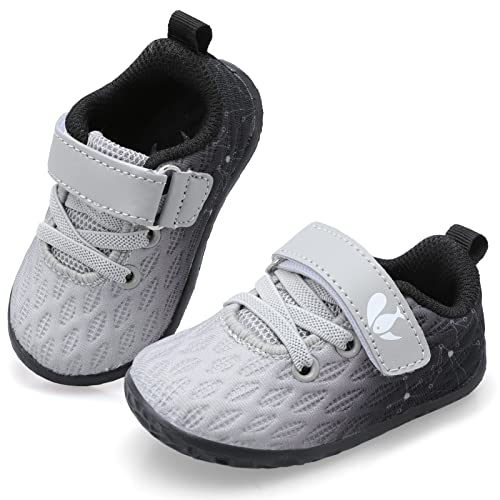 Feetcity Baby Sneakers Boys Girls Infant First Walking Shoes Anti-Slip Sneaker Crib Shoes 12-18 Months Infant Black/White #TOP8