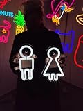 Toilet Neon Sign, Woman or Man WC Signs Led Neon, Custom Toilet Symbol Led Decor Neon Sign for Restroom, Nursery, Bathroom and cafe, park Sign Plate