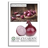 Red Grano Onion Seeds (Allium cepa) – 300+ Non-GMO Heirloom Seeds by Isla’s Garden Seeds, Mild & Sweet Red Bulbs, Short Day Variety Ideal for Southern Gardens, Great for Slicing, Cooking & Salads