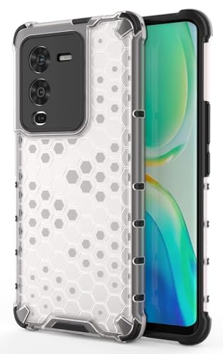 Image of Lustree TPU Honey Comb Armor Shock Proof Back Cover for for VIVO V25 PRO (Transparent)