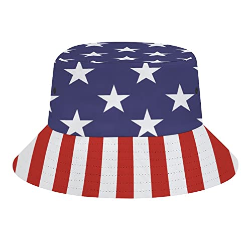 American Flag Usa Summer Womens Bucket Hats Cotton Packable Beach Trendy Lightweight Outdoor Sun Teens Women And Men #TOP1