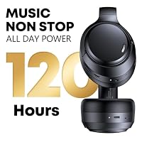 Hybrid Active Noise Cancelling Headphones 120H Playtime 6 ENC Clear Call Mic, Over Ear Headphones Wireless with Hi-Res Audio Comfort Earcup Low Latency ANC Bluetooth 6.0 Headphones for Travel Workout — image 3