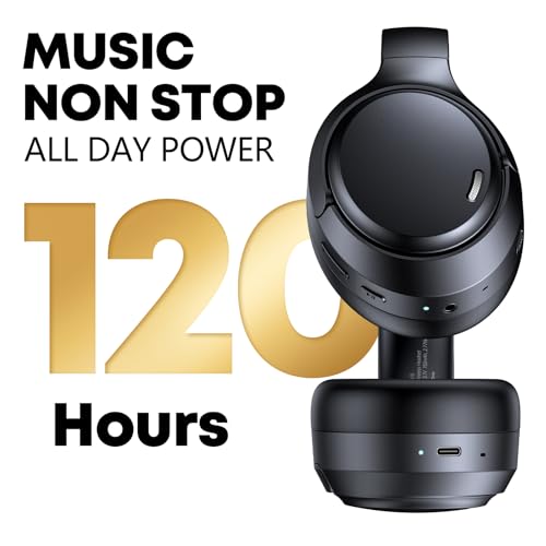 Hybrid Active Noise Cancelling Bluetooth 6.0 Headphones 120H Long Playtime, 6 ENC Mic, Over Ear Headphones Wireless, Hi-Res Audio, Memory Foam Earcup, Transparency Mode ANC Headphone for Travel Office - Image 3