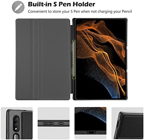 ProCase for Galaxy Tab S8 Ultra Case 14.6 inch 2022(SM-X900 SM-X906), Shockproof Lightweight Slim Protective Book Case Folio Cover for Galaxy S8 Ultra 14.6" Tablet -Black