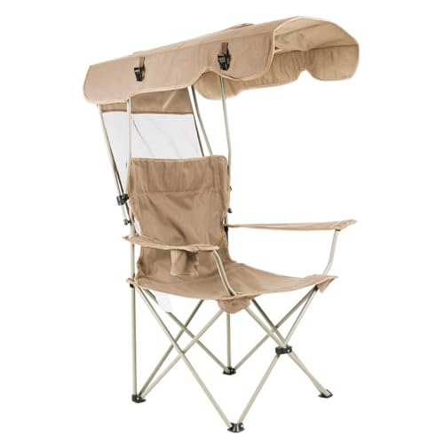xinyee Portable Folding Chair with Canopy Shade Beach Chair Camping Chair Lawn Chair Perfect for Outside Activities with Reinforced Anti-Slip Foot Pad