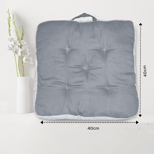 Image of Pet Bed| Dog for Bed, 100% Cotton Comfortable Durable Both Sides usable Square Shape with Handle and Dry Clean Pet Bed | Cat Bed | Puppy Bed |Small Dog Bed for Cats Puppies -Size- (45 x 45cm) (Grey)