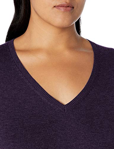 Amazon Essentials Women's Classic-Fit Lightweight Long-Sleeve V-Neck Sweater (Available In Plus Size), Purple, 2X #TOP2