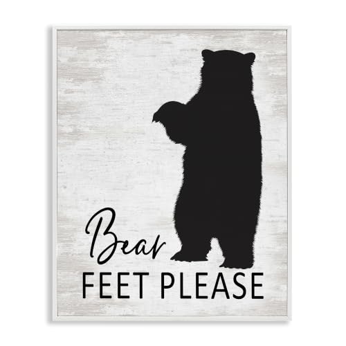 'Bear Feet Remove Shoes Cabin Entrance Sign'| Framed Giclee Art