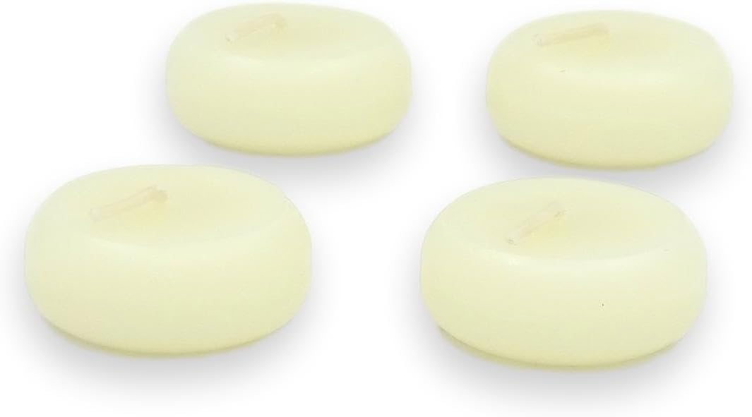 Beeswax Floating Candles, Ivory Round Shaped Candles for Vases, Centerpieces at Wedding, Party, Pool, Holidays (12)