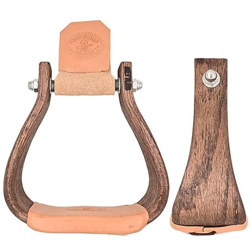 Nettles The Chisholms Stirrups Mahogany Color - 3" Tread with Leveler - Overshoe Fit