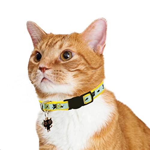 Image of 2 Pack Glow in The Dark Cat Collar with Bell Breakaway Safety Cat Puppy Collars with Pendant Green and Yellow