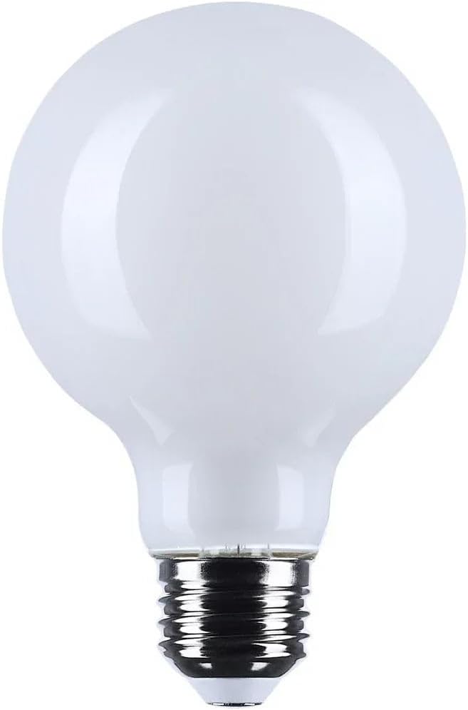 Satco 6W LED G25 Globe Light Bulb 3500K Neutral White 500 Lumens White Finish E26 Medium Base Dimmable 300 Degree Beam Enclosed Fixture Rated Wet Location 120V S12483 (6 Pack)