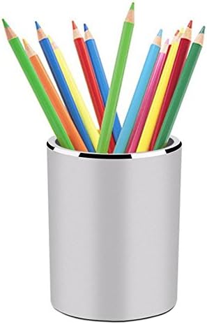 Leicraft Aluminum Pen Pencil Cup Holder with Non-Slip Mat Concise Desktop Stationery Organizer for Office, Home, School