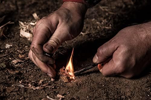 Lifesystems Dual-Action Outdoor Fire Starter - Magnesium Ferrocium Rod With Stainless Steel Striker For Camping, Survival and Bushcraft,Orange