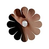 Asdinbrettan Silver Oval Mother of Pearl Stud Earrings with Zircon Accents,Zircon-Embellished Minimalist Accessory for Women Minimalist Elegant Gemstone Jewelry for Women, Perfect for Daily Wear