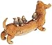 Top Collection Miniature Fairy Garden & Terrarium Dachshund and Birds Figurine, Brown