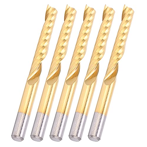 Spiralne Frezy do Routera Frezowanie CNC End Mill Zestaw Wysokowydajny Gładki do Cięcia Aluminium Mosiądz Miedź Metale Nieżelazne 5 szt.