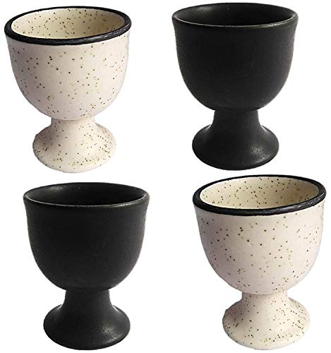 Soft Boiled Egg Holder | Ceramic Egg Cup Set | Ceramic Egg Holder Pottery Housewarming Gift set of 2 (Black) by WHOLELIFEOBJECTS - Used condition - Image 6