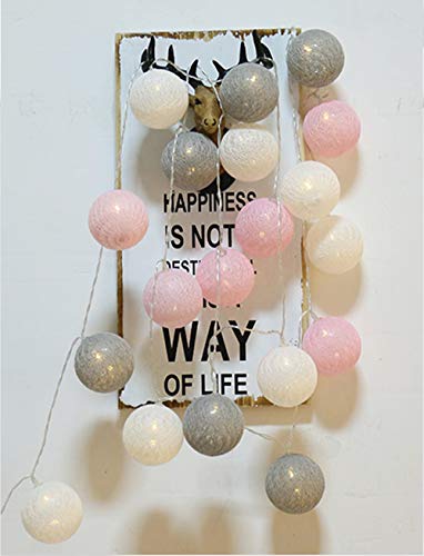Guirlande lumineuse boules de coton 20 LED pour illuminer une chambre d'enfant cocooning