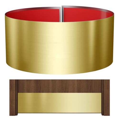 Sanbege Stainless Steel Door Kick Plate, 8" x 34" Door Push Plate, Self Adhesive Kickplate for 36" Doors Interior or Exterior (Brushed Gold)