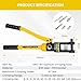 HYCLAT 16 Tons Hydraulic Wire Crimping Tool Battery Cable Lug Terminal Crimper With 13 Pairs of Dies, 9AWG to 600MCM Crimping Tool