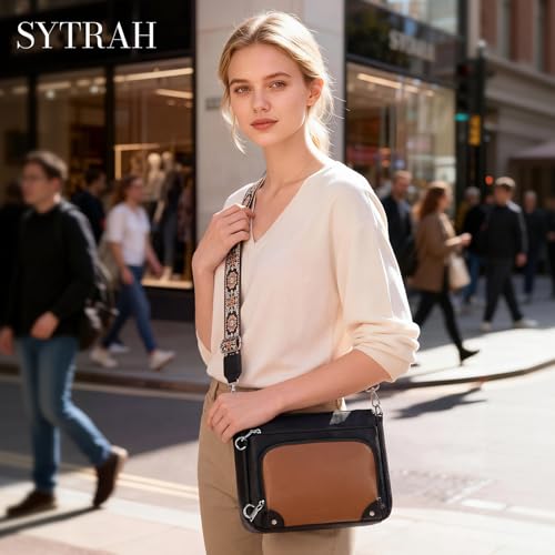 Image of SYTRAH Anti-Theft Crossbody Purse for Women, Crossbody Shoulder Bag with Built-in Wallet & RFID Blocking for Travel Workout