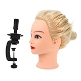 FOMIYES Haarstyling-übungspuppenkopf mit Hitzebeständigem Kunsthaar für Friseurtraining und Haarflechtübungen Kosmetikpuppenkopf zur Anzeige von Haarverlängerungstechniken