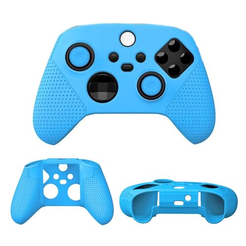 Silicone Sleeve for Xbox Series S/X Gamepad, Soft Protective Grip Jacket with Sweat Resistant Anti Slip, Console Gaming Accessory for Home Use, Thumb Caps, 1 Pack (Blue)