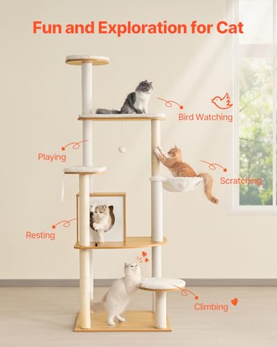 Árbol para gatos grande de 68.9 pulgadas con varias alturas miniatura 2