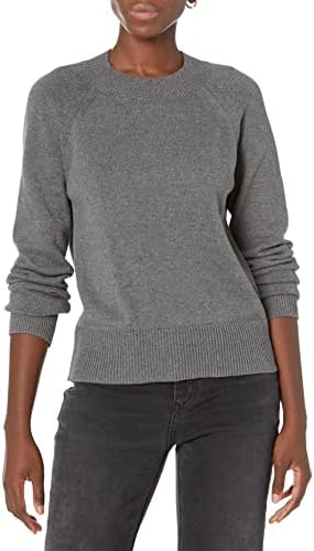 Daily Ritual Women's Cotton Mock Neck Sweater, Charcoal Heather, X-Small