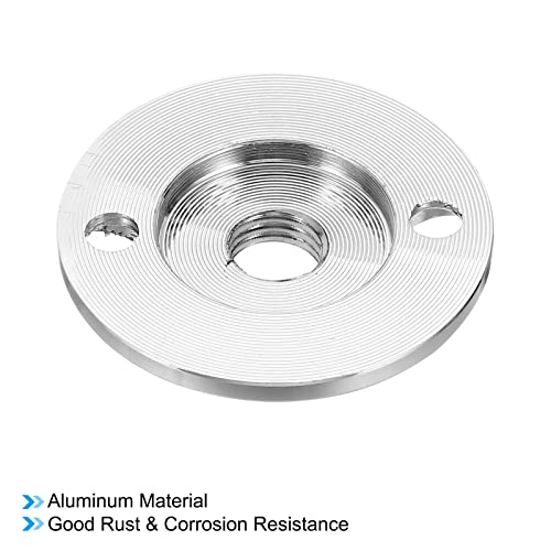 Patikil M8 Microphone Flange Mount, Female Thread Nut Screw Round Base Desk Table Mounting For Microphone Gooseneck Hose Adapter, Aluminum Silver #TOP3