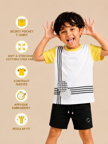 Image of Pilolo Kids Soft Cotton Lycra Pocket T-Shirt for Boy's