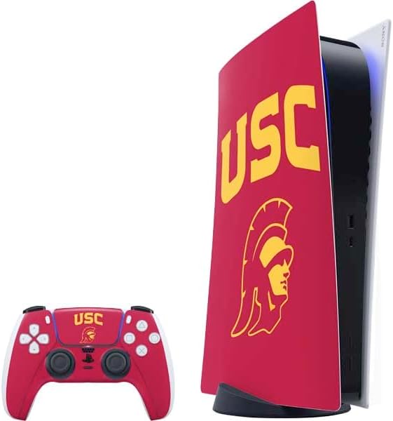 Skinit Decal Gaming Skin Compatible with PS5 Bundle - Officially Licensed University of Southern California USC Trojans Jersey Design