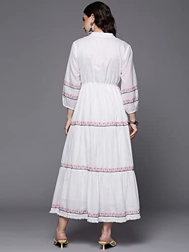 Image of INDO ERA Women's Embroidered A-Line Ethnic Maxi Dress
