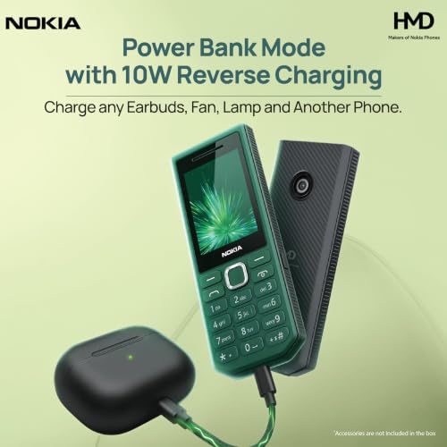 Nokia 300 Charge 2G Keypad Phone, 3700mAh, Green - Image 5