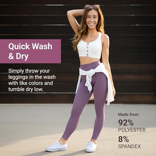 image for SATINA High Waisted Lavender Leggings for Women - Soft, Stretchy Leggi