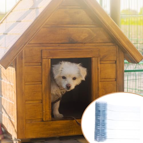 Rideau de porte pour chien en lanières transparentes PVC et rabat isolant pour niche extérieure - 7