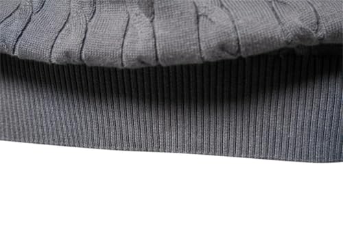 Men's Embroidery Cotton Sweaters Round Neck Classic Twist Patterned Pullover Knitted Sweater4